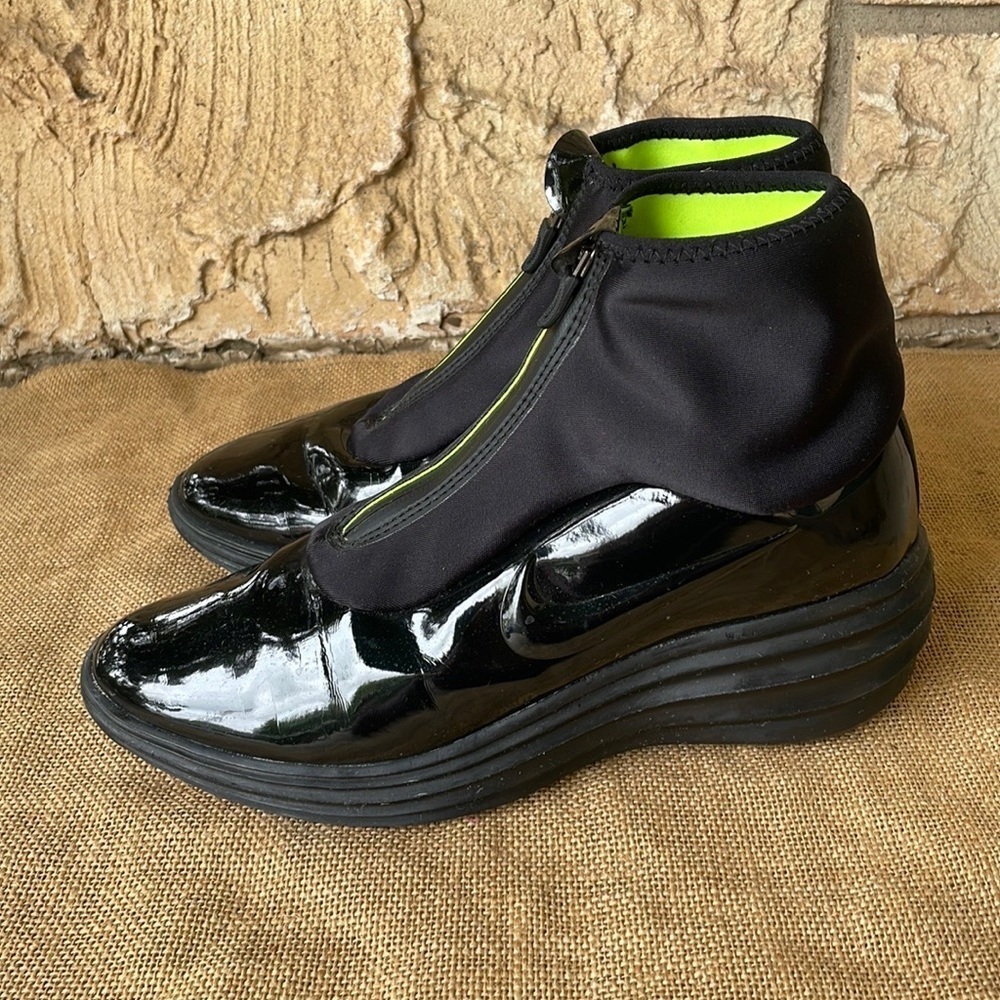 Nike Lunar Elite Sky Hi Sneakerboot Black/black-volt Rare Sold Out Hard to find - Picture 9 of 11